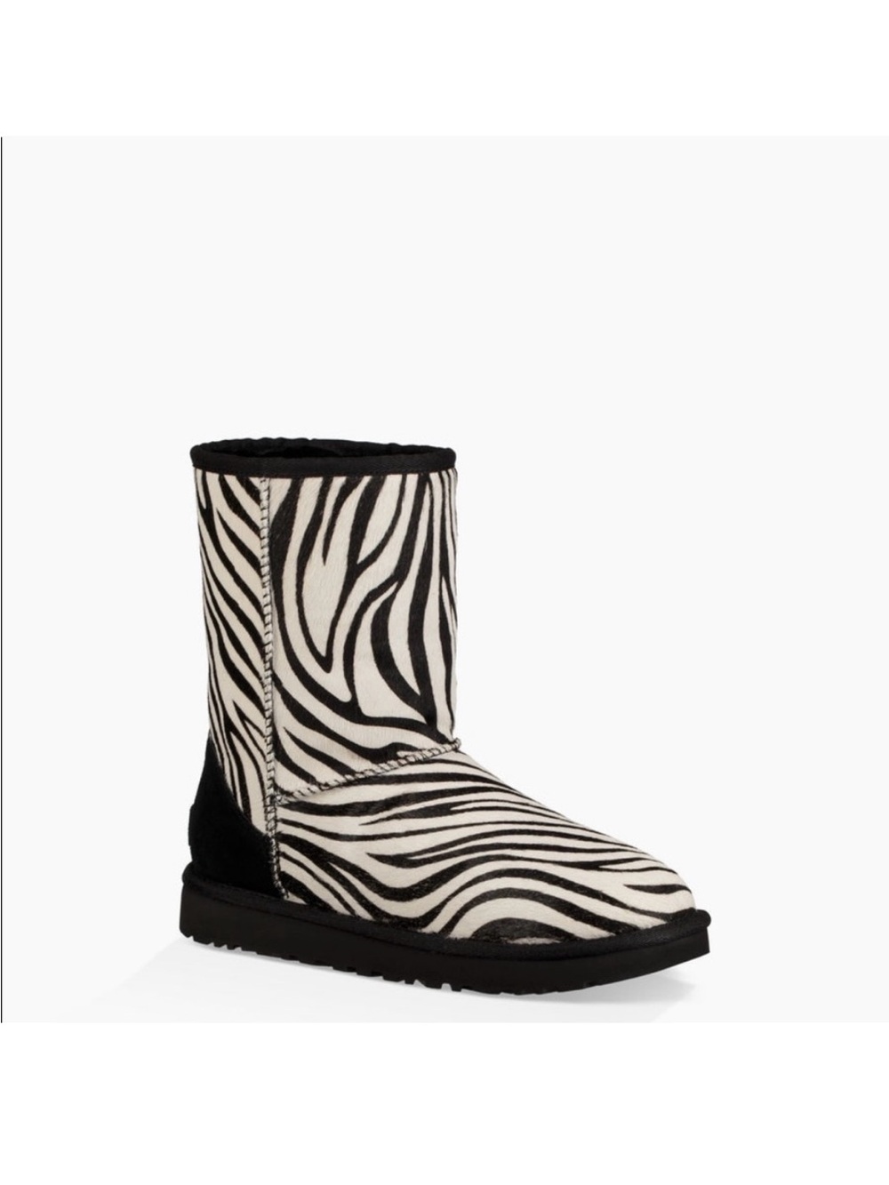 Women's Classic Short Exotic Zebra UGG Boot - Black & White